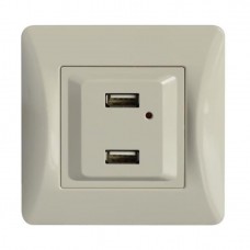 Πρίζα με 2 θύρες USB Μπεζ Lineme H-Series 50-00139-30